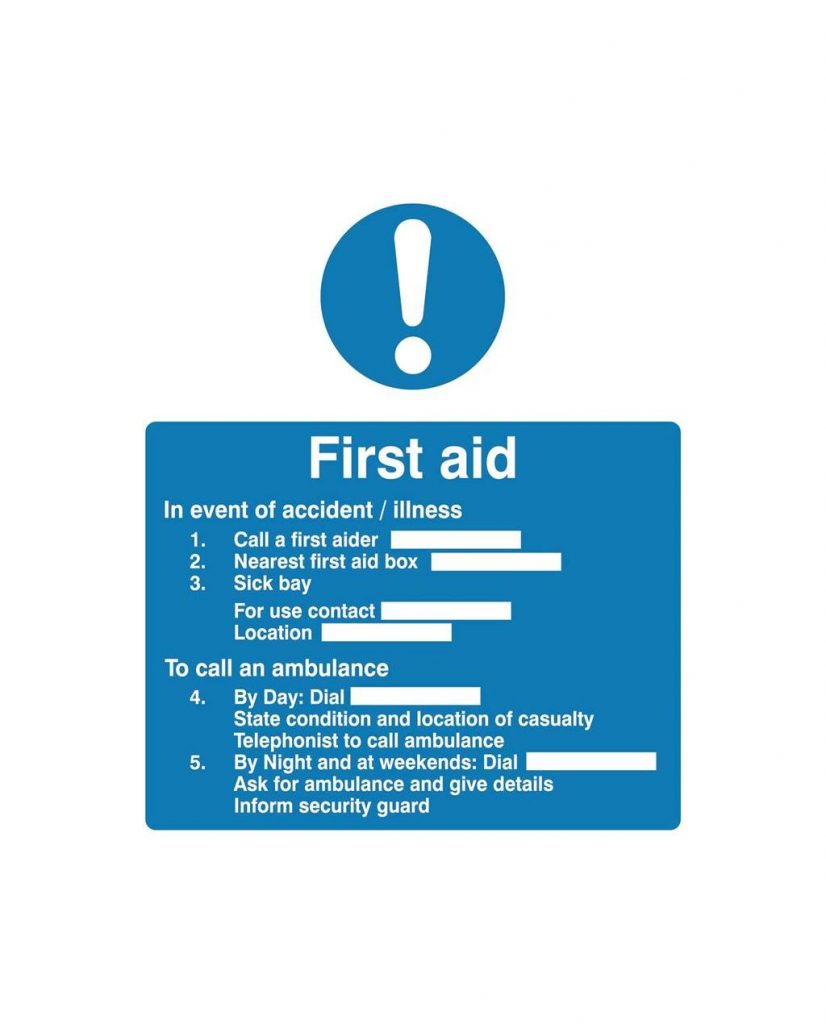 First Aid Instruction Sign Self-Adhesive – Westcare Education Supply Shop